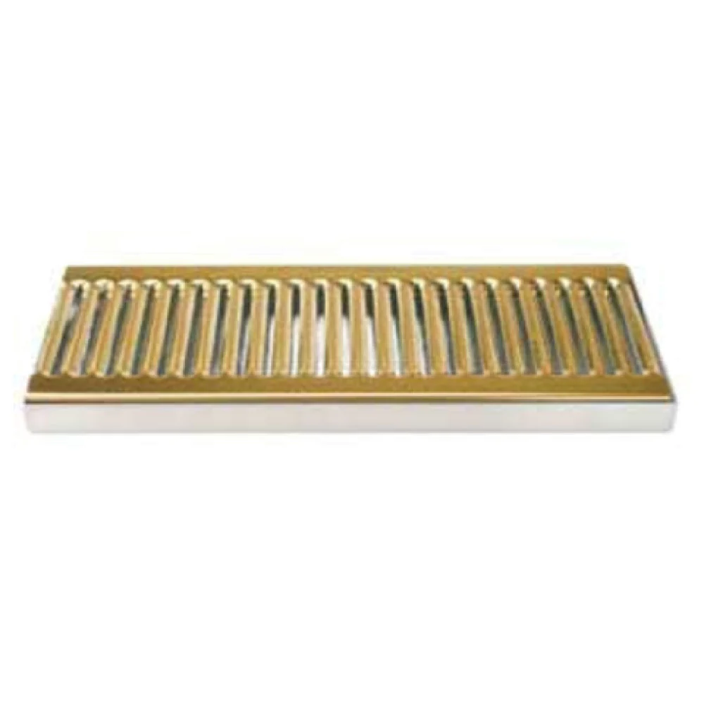 Micro Matic DP-120DSSPVD 12 Inch Drip Tray Trough Surface Mount Stainless Steel with PVD Brass Screen