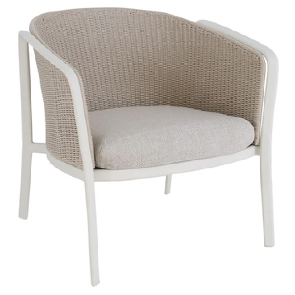 Emuamericas E1216 29 Inch Lounge Chair Indoor Outdoor With Full Rope Back Aluminum