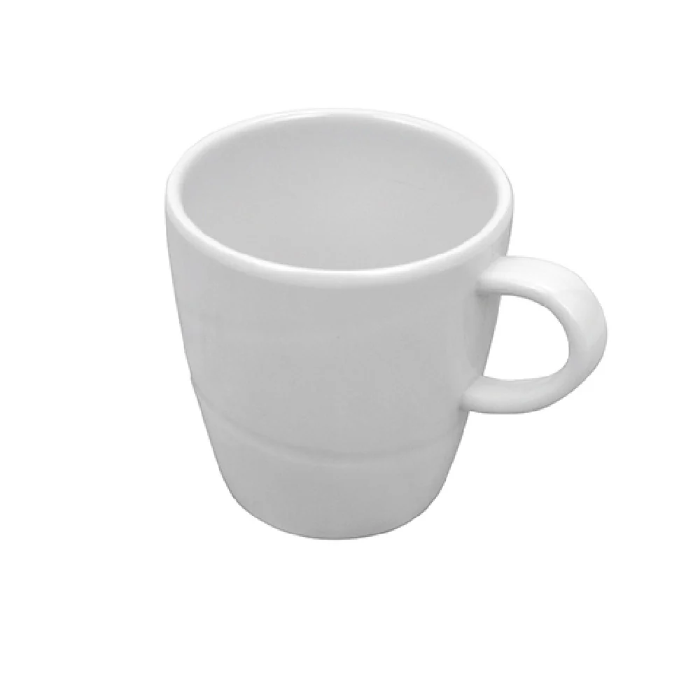 BauscherHepp T4818 4-1/16 Oz Melamine Dishwasher Safe White Orbit Mug