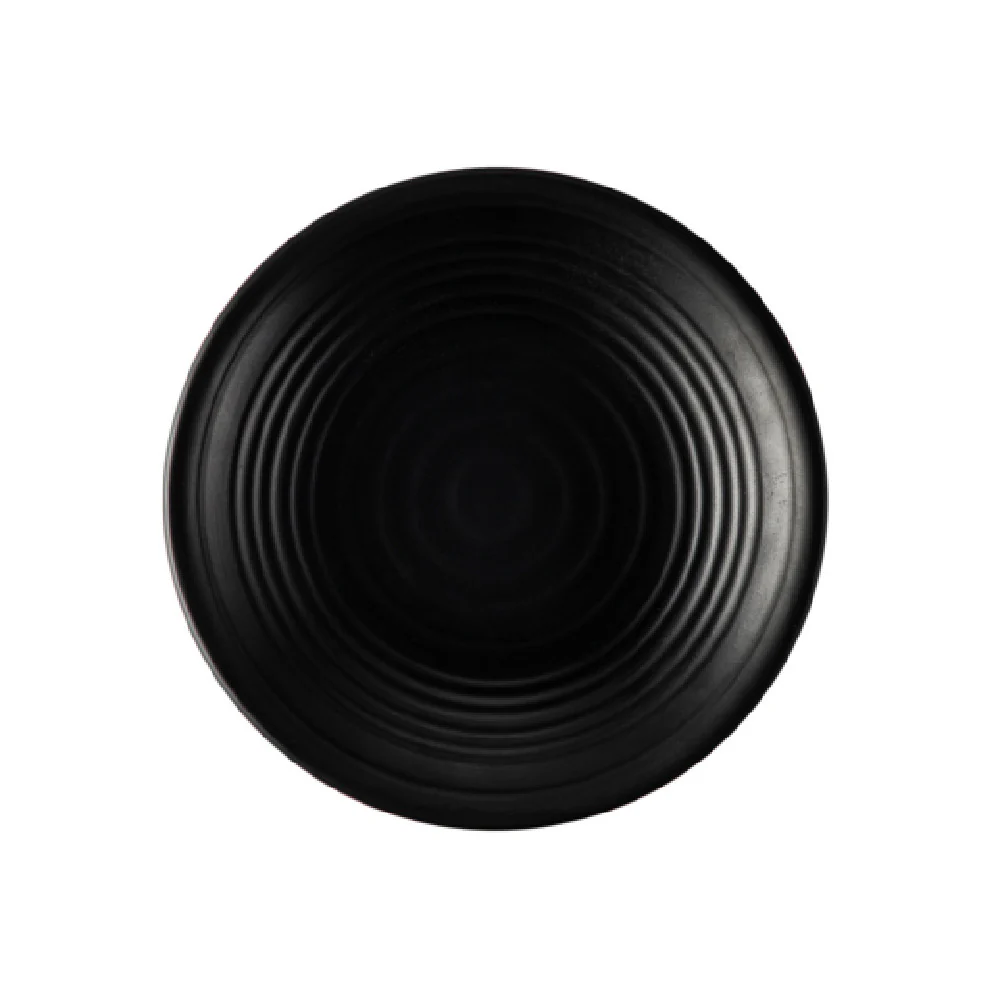 CAC China XCTN-307 7 Inch Coupe Plate Matte Black Porcelain Sold by Case CAC China XCTN-307 7 Inch Coupe Plate Matte Black Porcelain Sold by Case