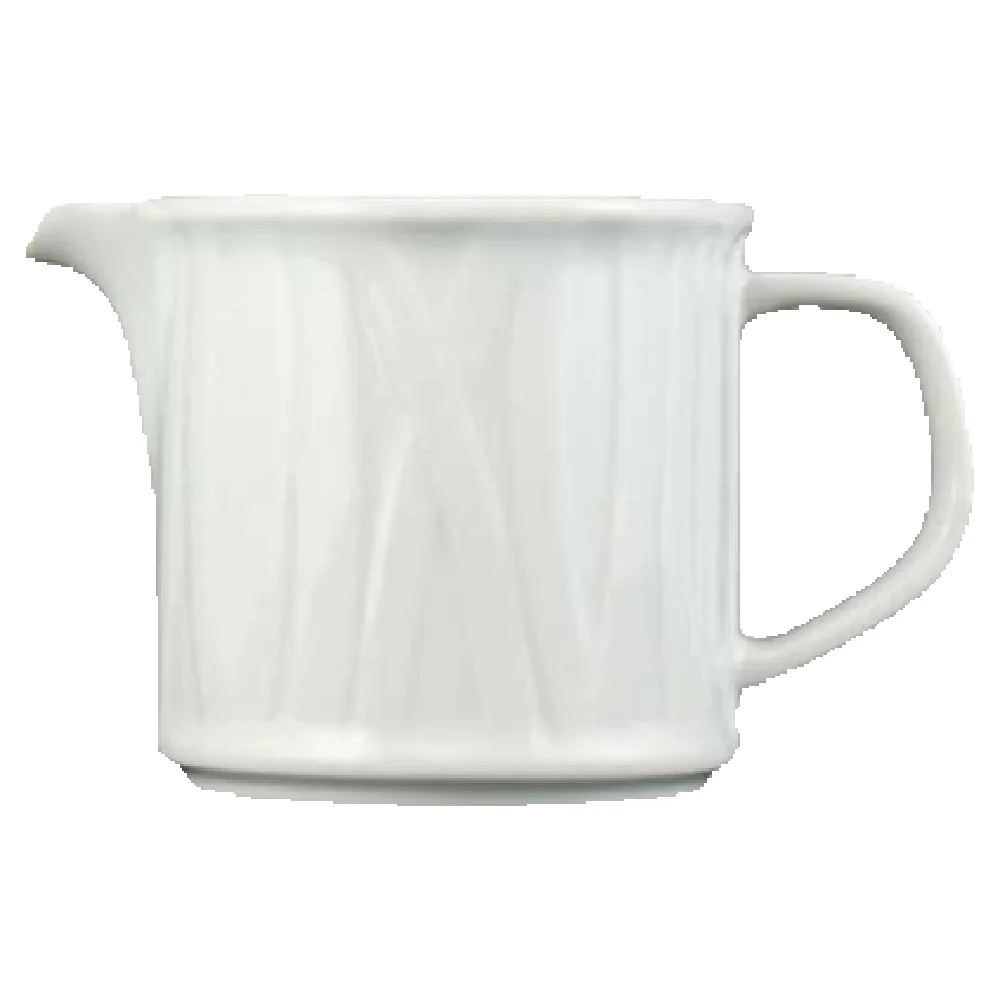 Vertex China GV-CM-Y 5-1/2 Oz Creamer With Handle Porcelain Embossed Polished Foot Vertex China GV-CM-Y 5-1/2 Oz Creamer With Handle Porcelain Embossed Polished Foot