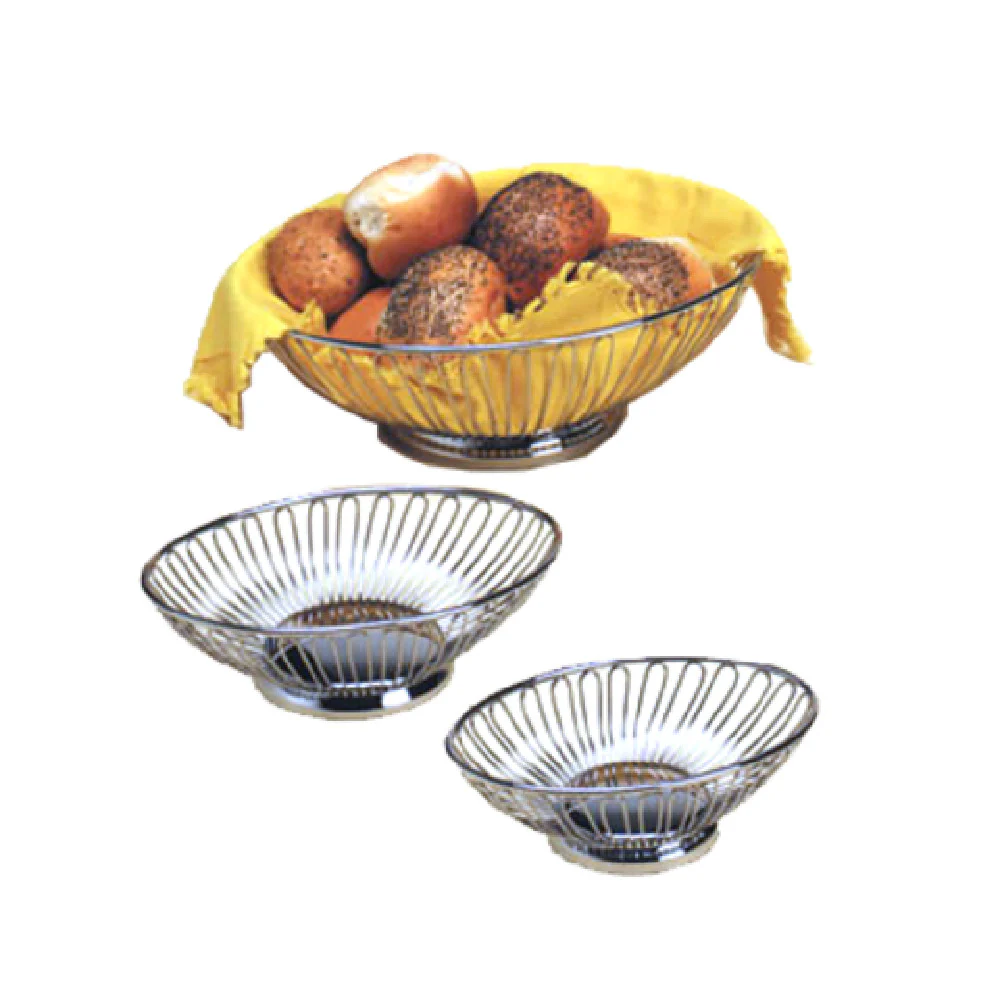 American Metalcraft OBS58 8-1/4 Inch Oval Basket Stainless Steel Serving and Display