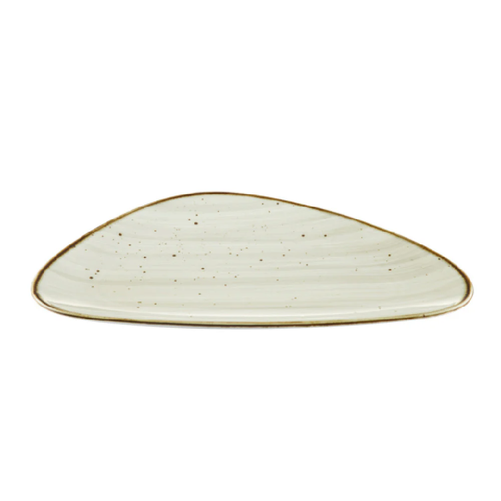CAC China TUS-T41-BGE 13-1/8 Inch Triangular Plate Porcelain Desert Beige CAC China TUS-T41-BGE 13-1/8 Inch Triangular Plate Porcelain Desert Beige