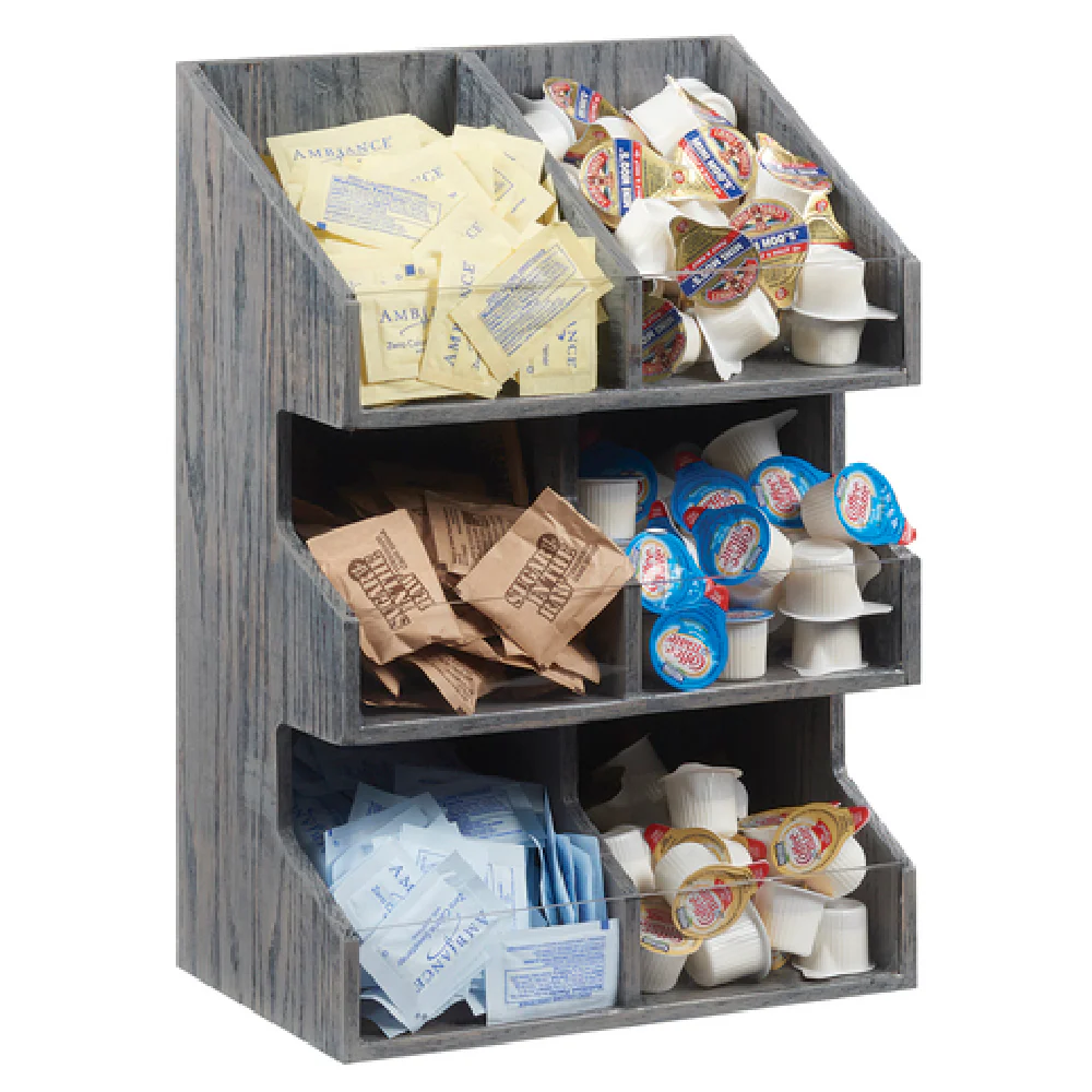 Cal Mil 2054-83 10 Inch 6 Tier Ashwood Condiment Organizer Wood Gray Wash