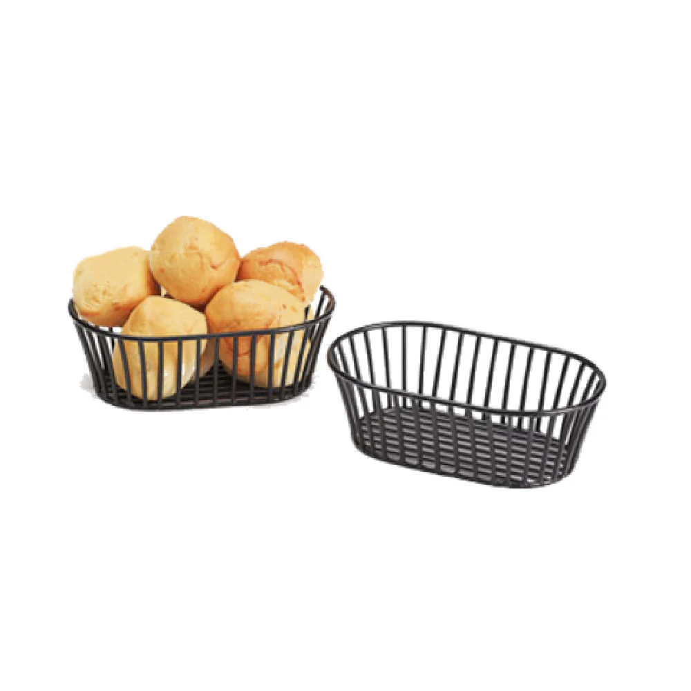 GET Enterprises 4-31892 8-1/2 Inch Oval Black Iron Basket Short