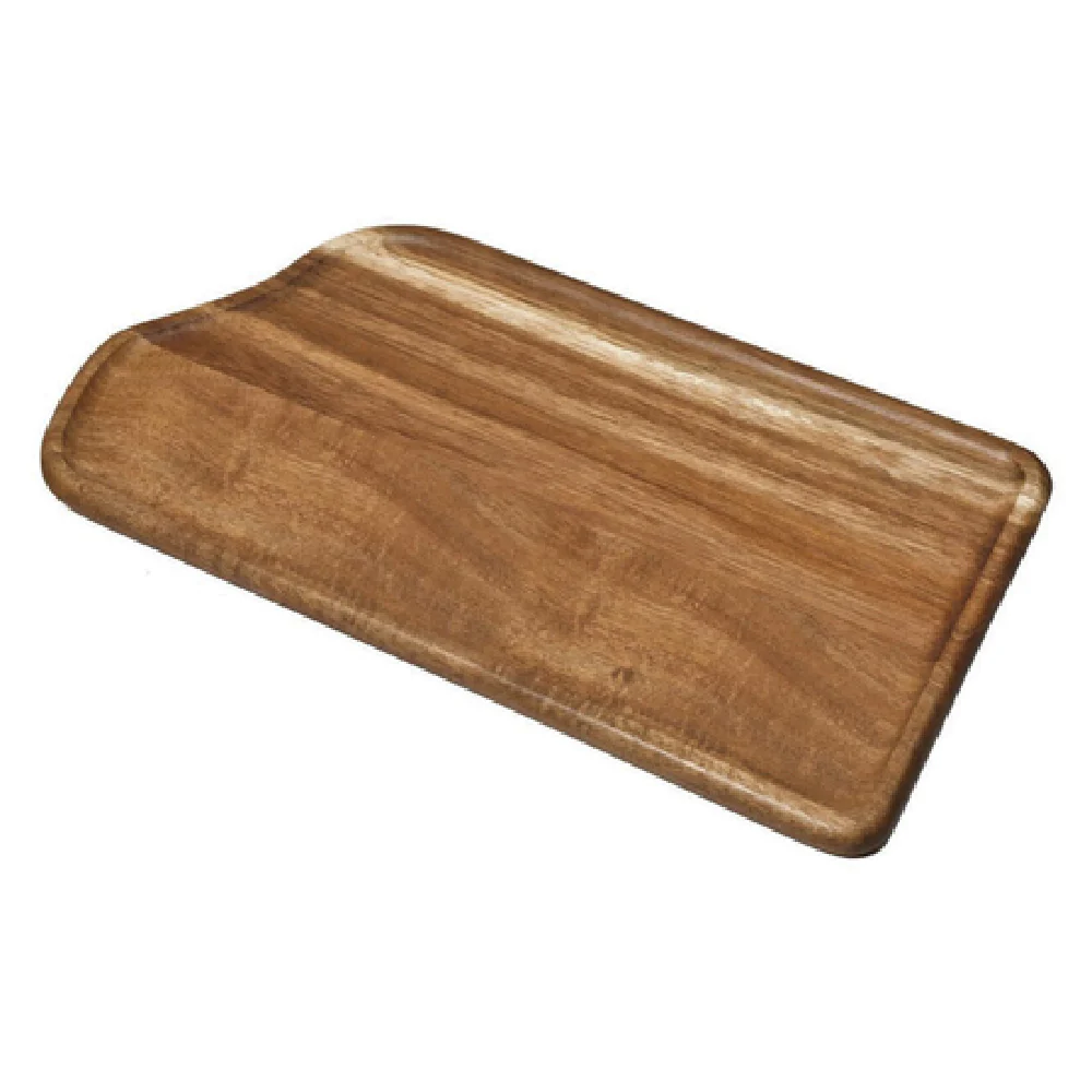 133 14 Inch Acacia Wood Serving Board with Shallow Trough Dishwasher Safe