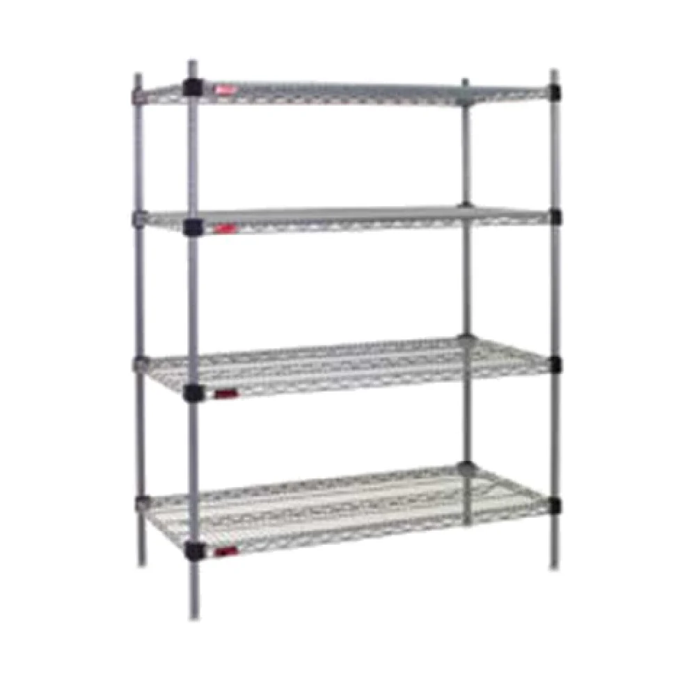 Eagle F2QA2-74-2436Z-X 36 Inch 4-tier Wire Shelving Unit Zinc Finish with QuadTruss Design Eagle F2QA2-74-2436Z-X 36 Inch 4-tier Wire Shelving Unit Zinc Finish with QuadTruss Design