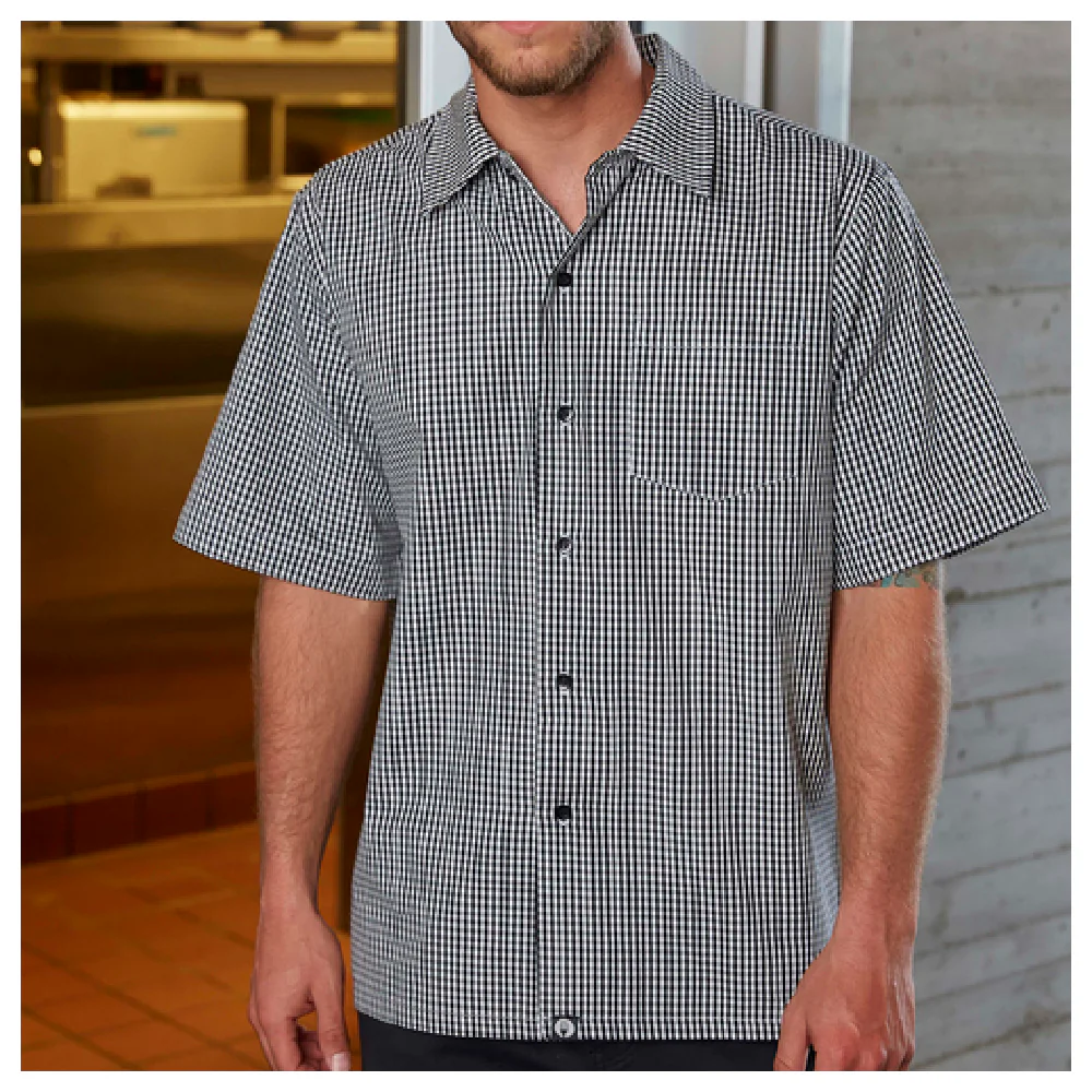 Chef Works CSCK-BWC-4XL Cook Shirt Short Sleeve Multicolored Check Pattern Chef Works CSCK-BWC-4XL Cook Shirt Short Sleeve Multicolored Check Pattern