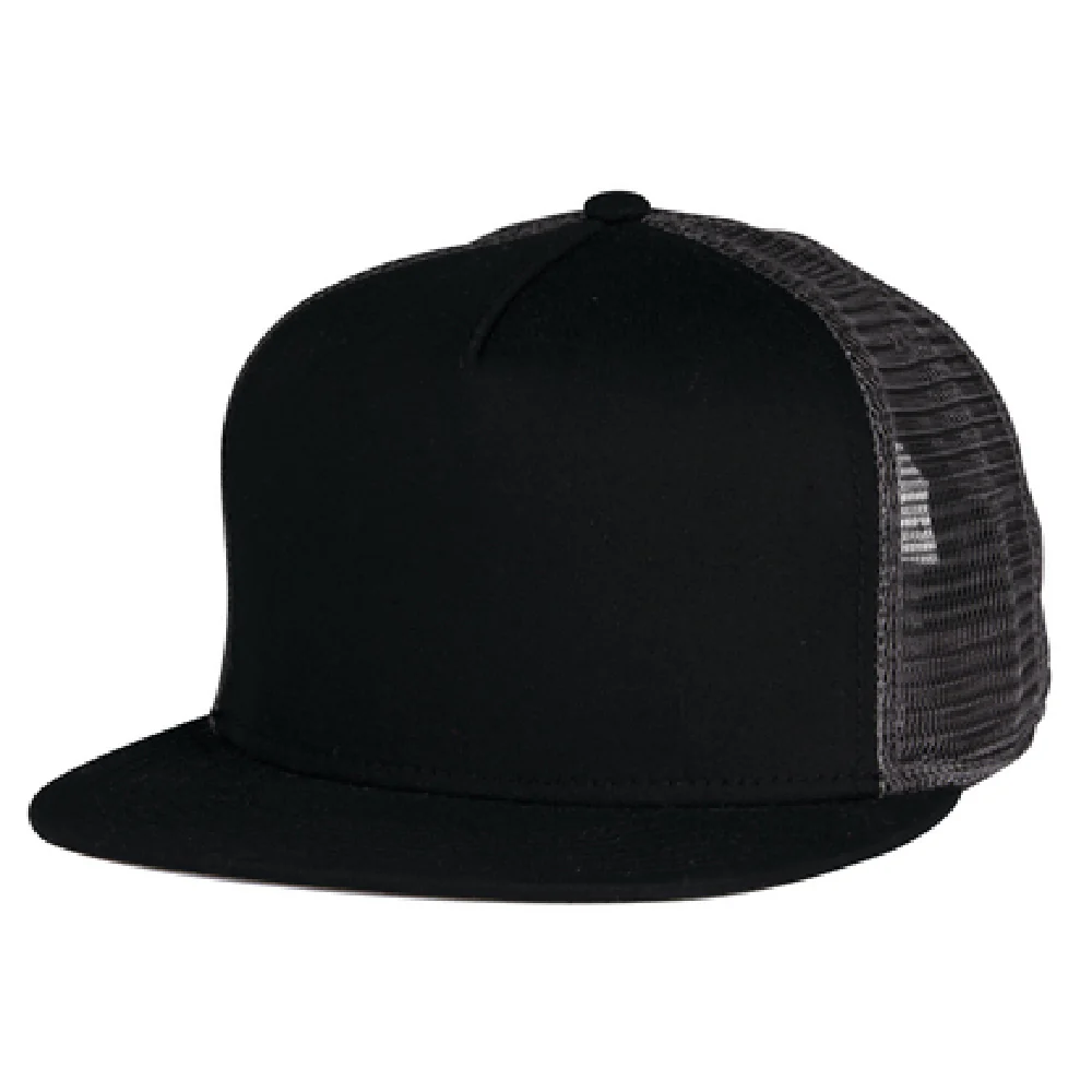 Chef Works 1541124-BK5-SM Skater Hat 100% Cotton Twill Mesh Back Black