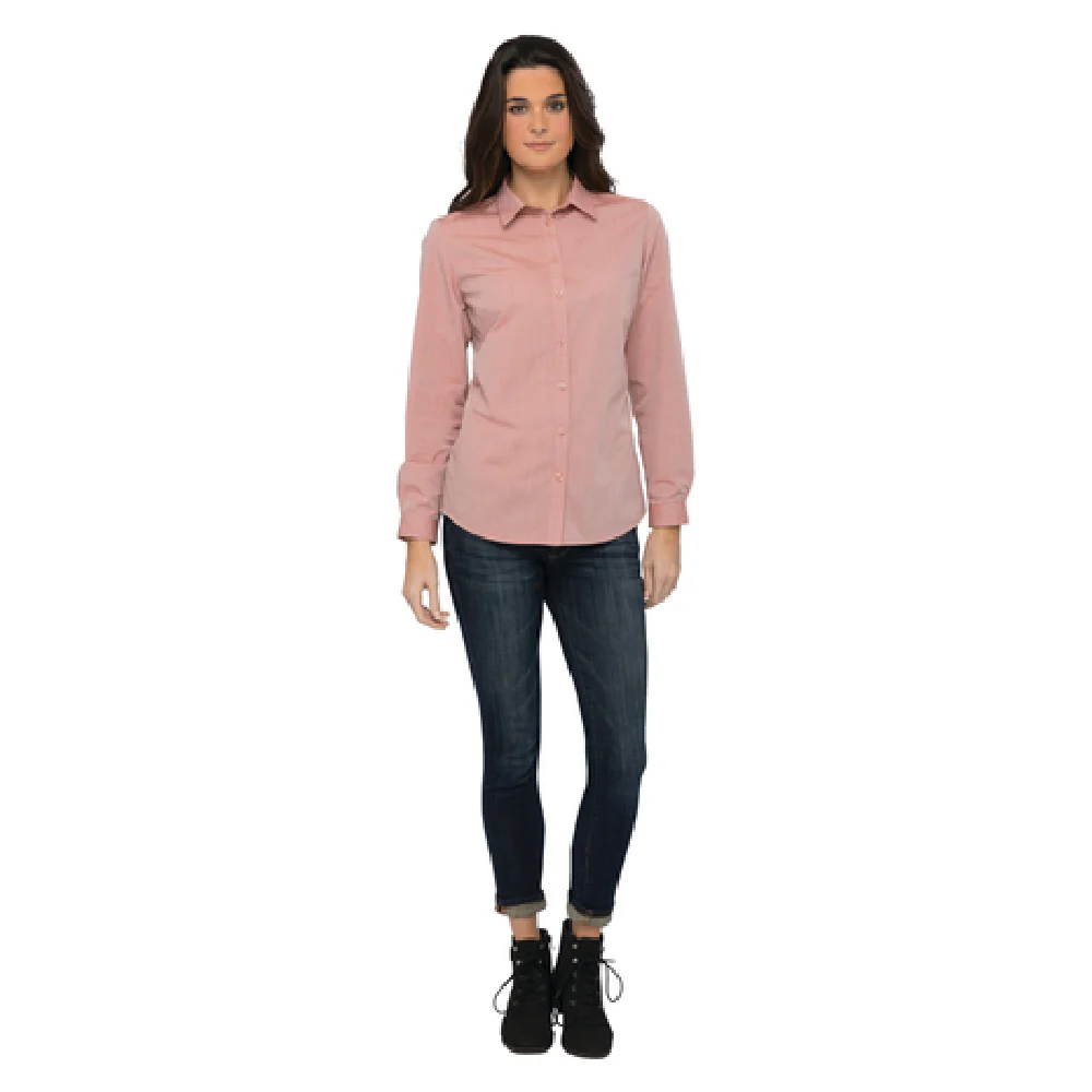 Chef Works SHC06W-CIN-L Cook's Shirt Women's Chambray Cinnamon with Roll-up Sleeves