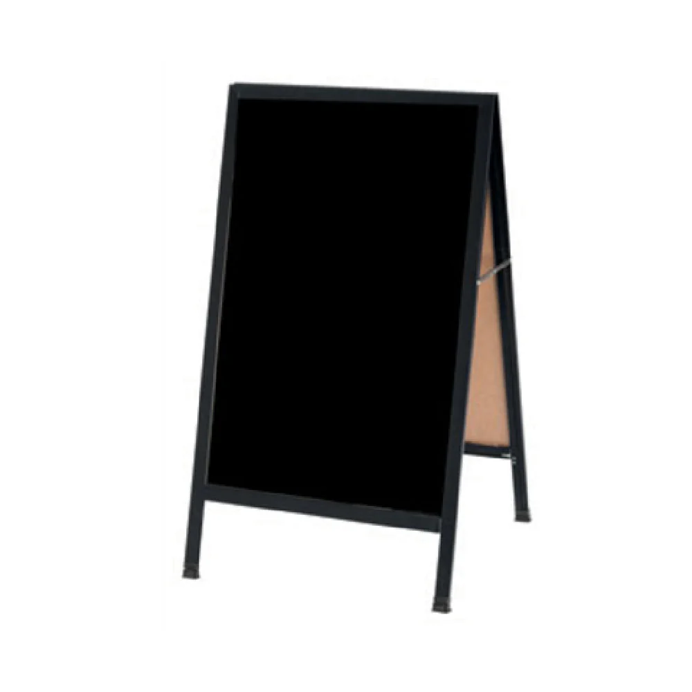 Aarco BA-5SB 24 Inch Sidewalk Markerboard Aluminum A-Frame Black Porcelain with Weather Resistant Hardware