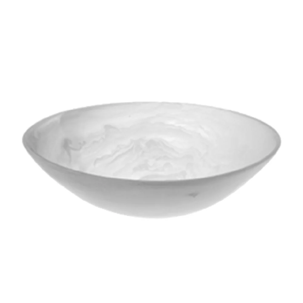 American Metalcraft WSBM11 84-1/2 Oz Resin Bowl White Swirl 11-5/8 Inch Diameter