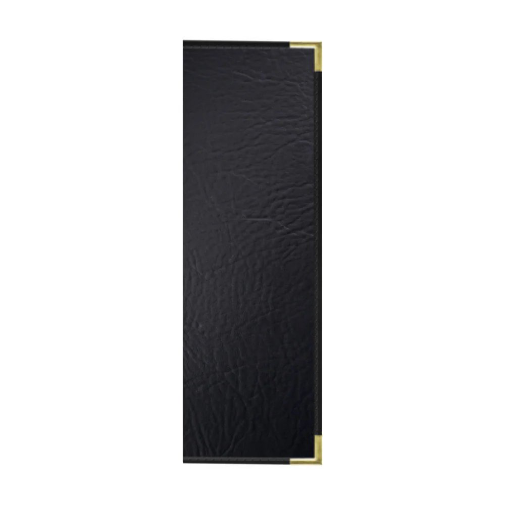 Risch SEV-12V 4.25X14 Menu Cover 4-1/4 Inch Antibacterial Faux-leather with Metal Corners
