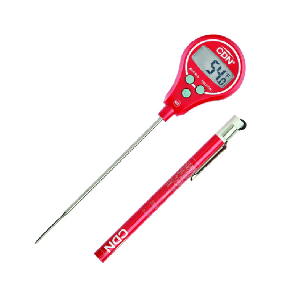 CDN DTL572-R Pocket Thermometer -40 to 572F Digital Stainless Steel Red