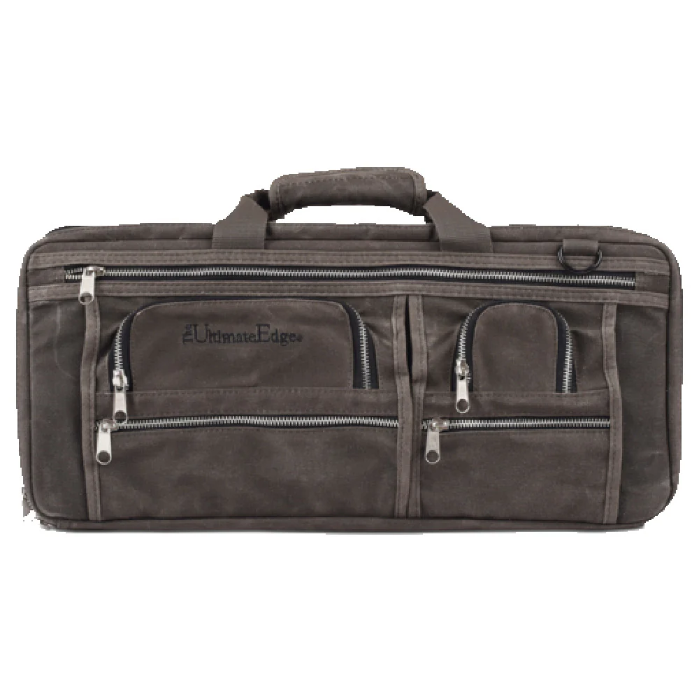 JB Prince Z173 S 20 Inch Deluxe Knife Bag PVC Polyester Smoke Gray 18 Knives with 5 Pockets JB Prince Z173 S 20 Inch Deluxe Knife Bag PVC Polyester Smoke Gray 18 Knives with 5 Pockets