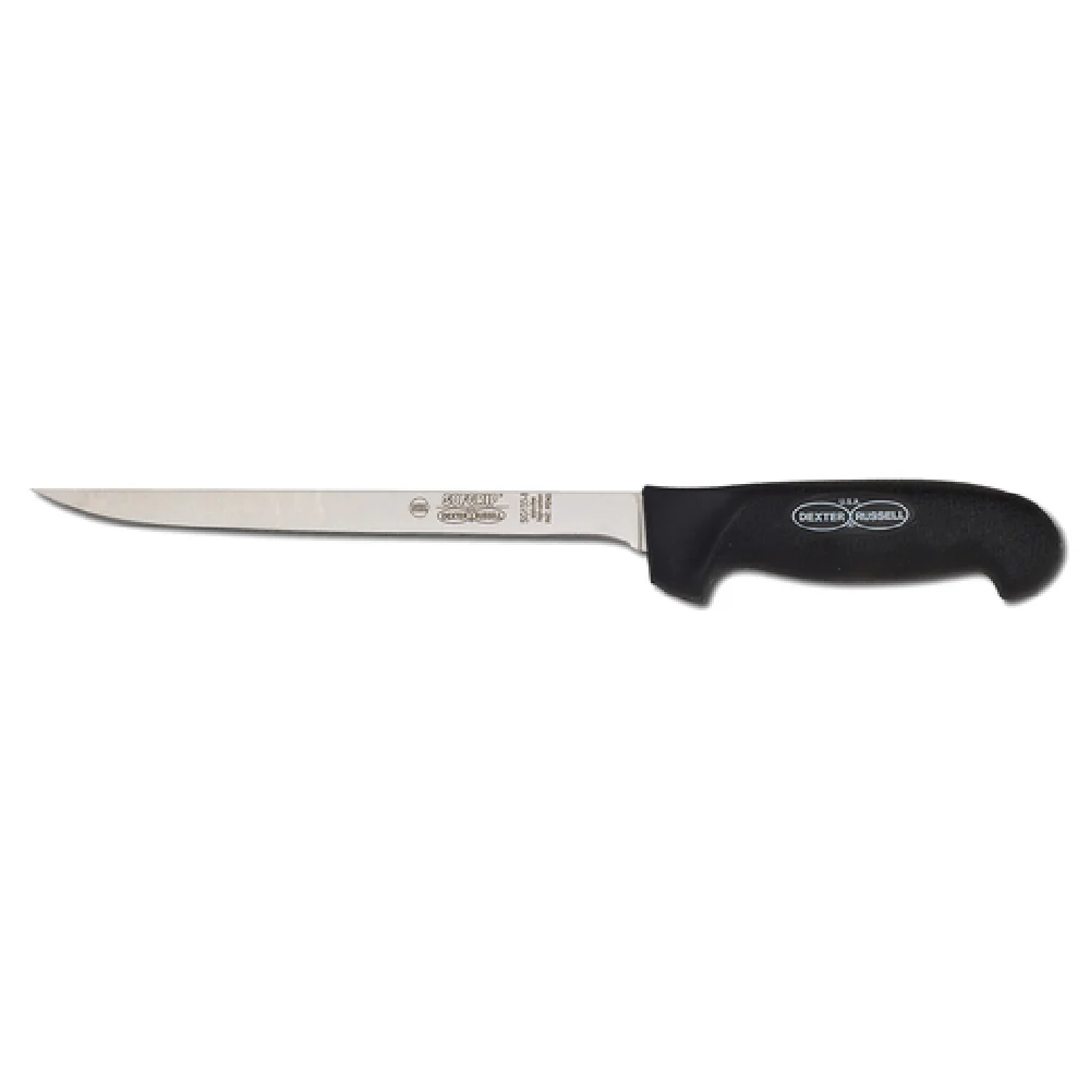 JB Prince M804 B 8 Inch Blade Rubber Handle Black Stamped Fillet Knife High Carbon Stainless Steel