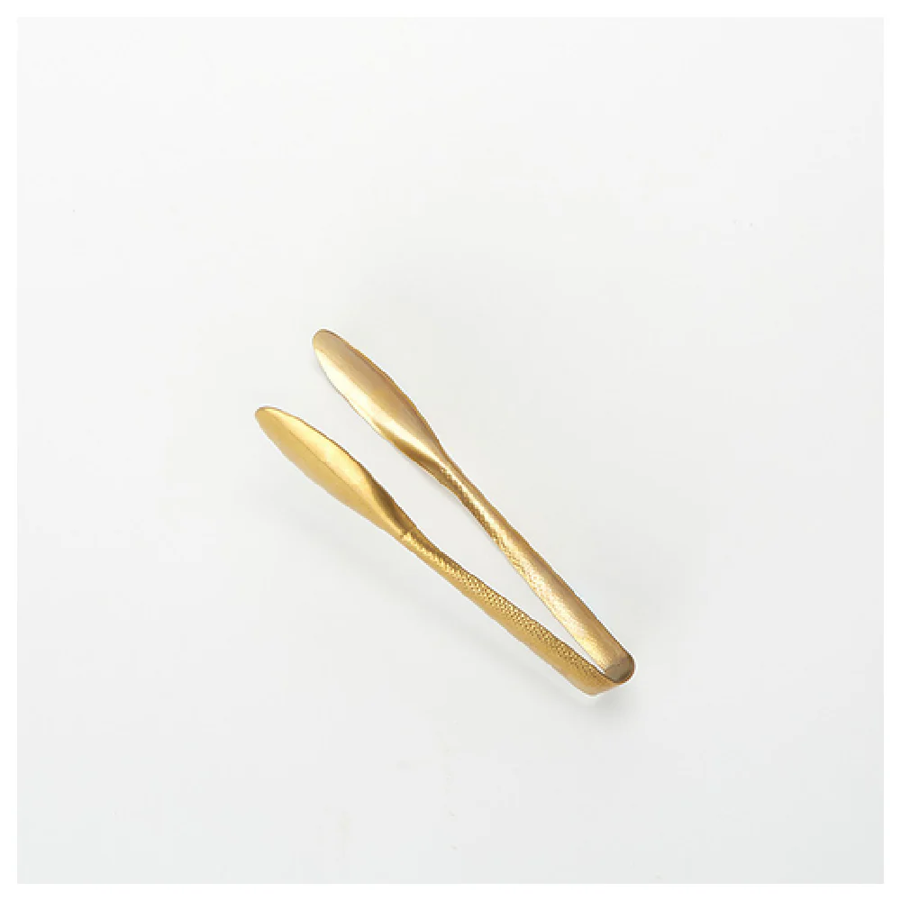American Metalcraft GVHT6 6 Inch Serving Tongs Hammered 18/0 Stainless Steel Vintage Gold Finish