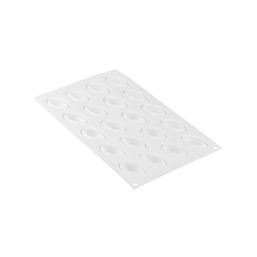 Louis Tellier CURVE QUENELLE 10 0.33 Oz Silicone Food Mold White with 20 Compartments