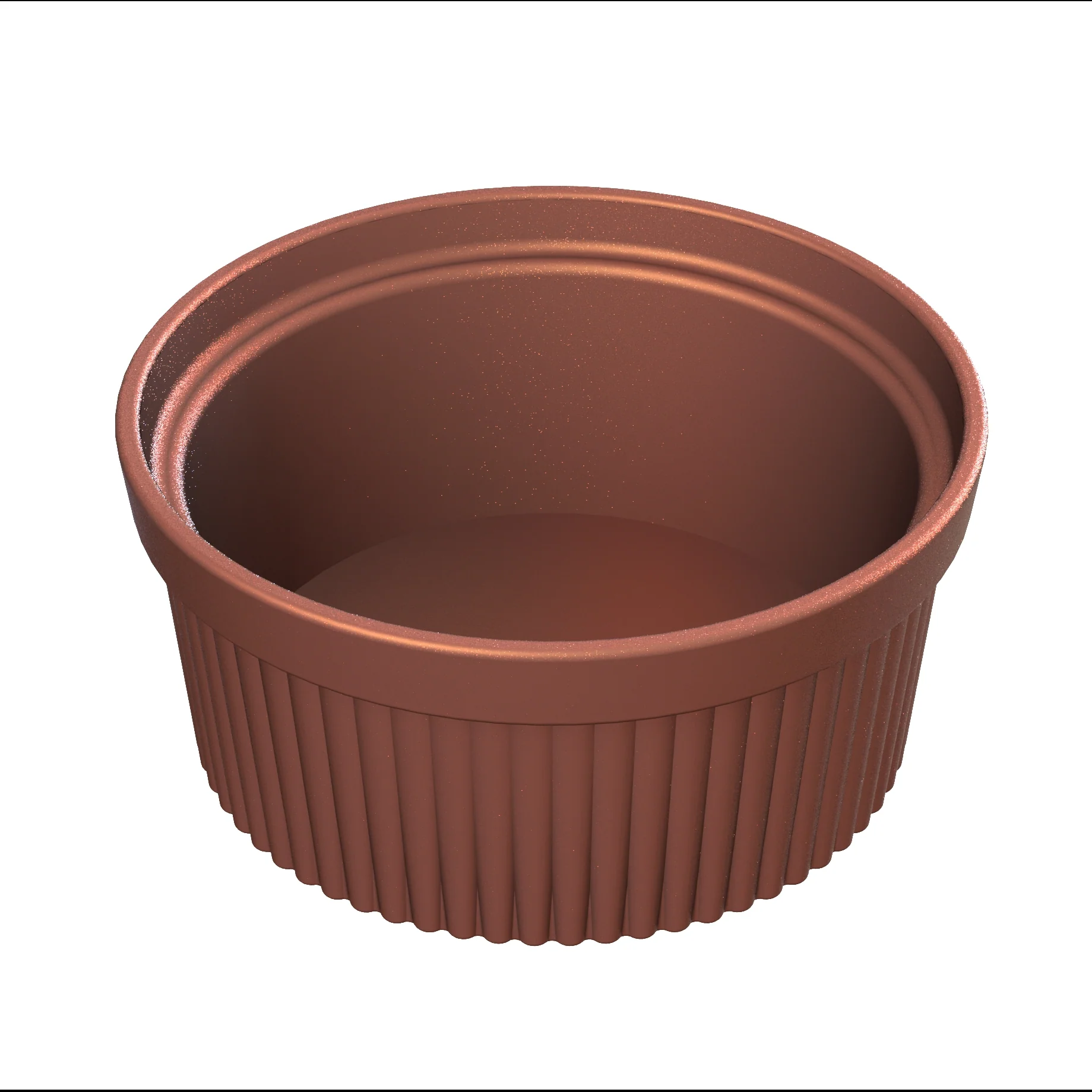 Tablecraft CW1620CP 1 Quart Souffle Bowl Cold Holding Ridged Copper Aluminum Tablecraft CW1620CP 1 Quart Souffle Bowl Cold Holding Ridged Copper Aluminum