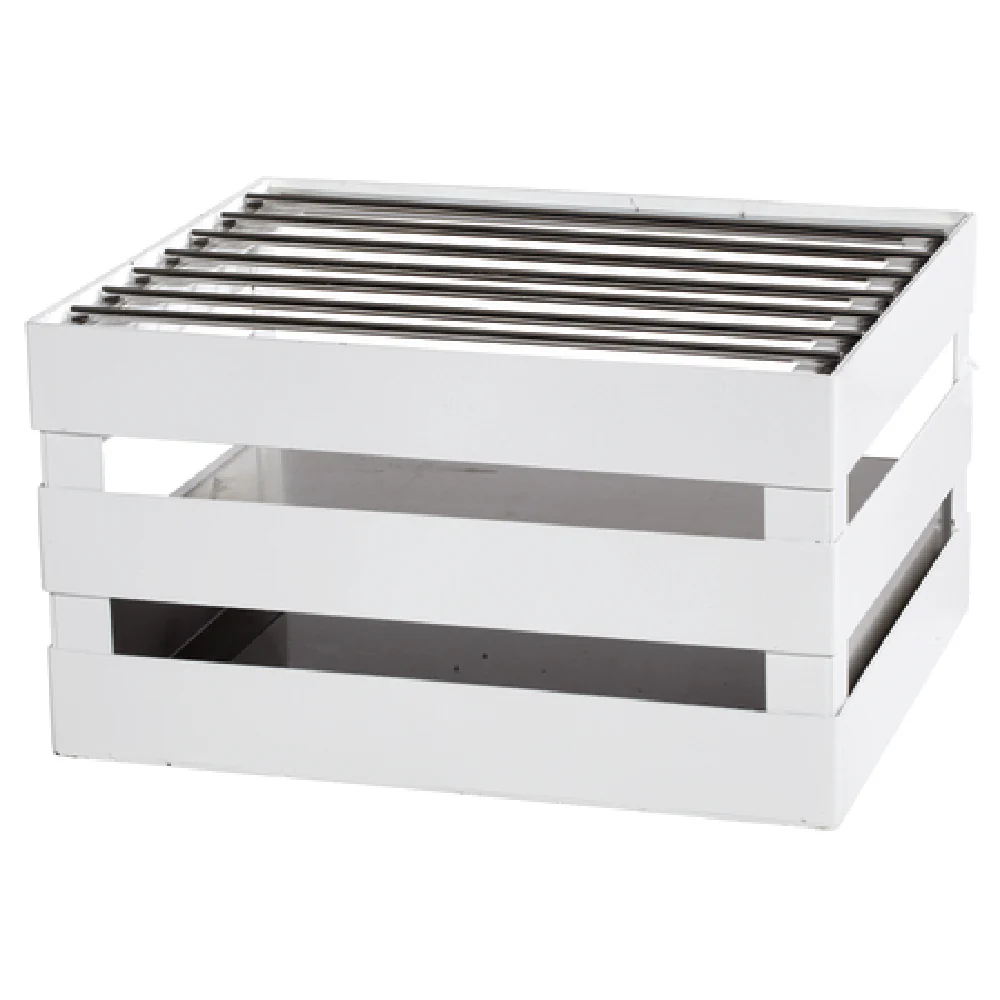 GET Enterprises CH-HALF-W 14-1/2 Inch Powder Coated Stainless Steel Chafer Crate Frame with Grill and Riser