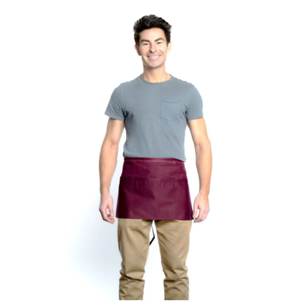 Chef Approved 167605WAFHBR 12 Inch Waist Apron Brown 65/35 Poly-Cotton Blend with 3 Front Pockets Chef Approved 167605WAFHBR 12 Inch Waist Apron Brown 65/35 Poly-Cotton Blend with 3 Front Pockets