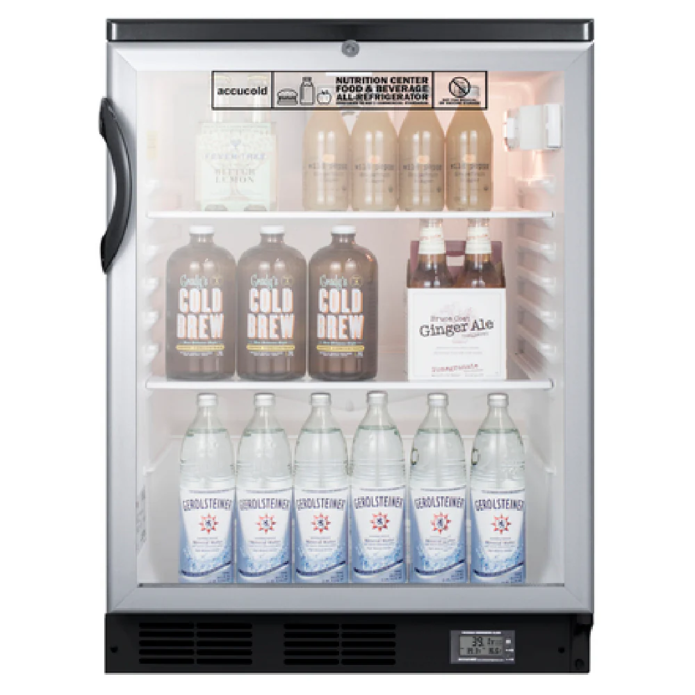 Summit SCR600BGLNZ 23 Inch Undercounter Refrigerator Freestanding 5.5 cu ft Black Summit SCR600BGLNZ 23 Inch Undercounter Refrigerator Freestanding 5.5 cu ft Black