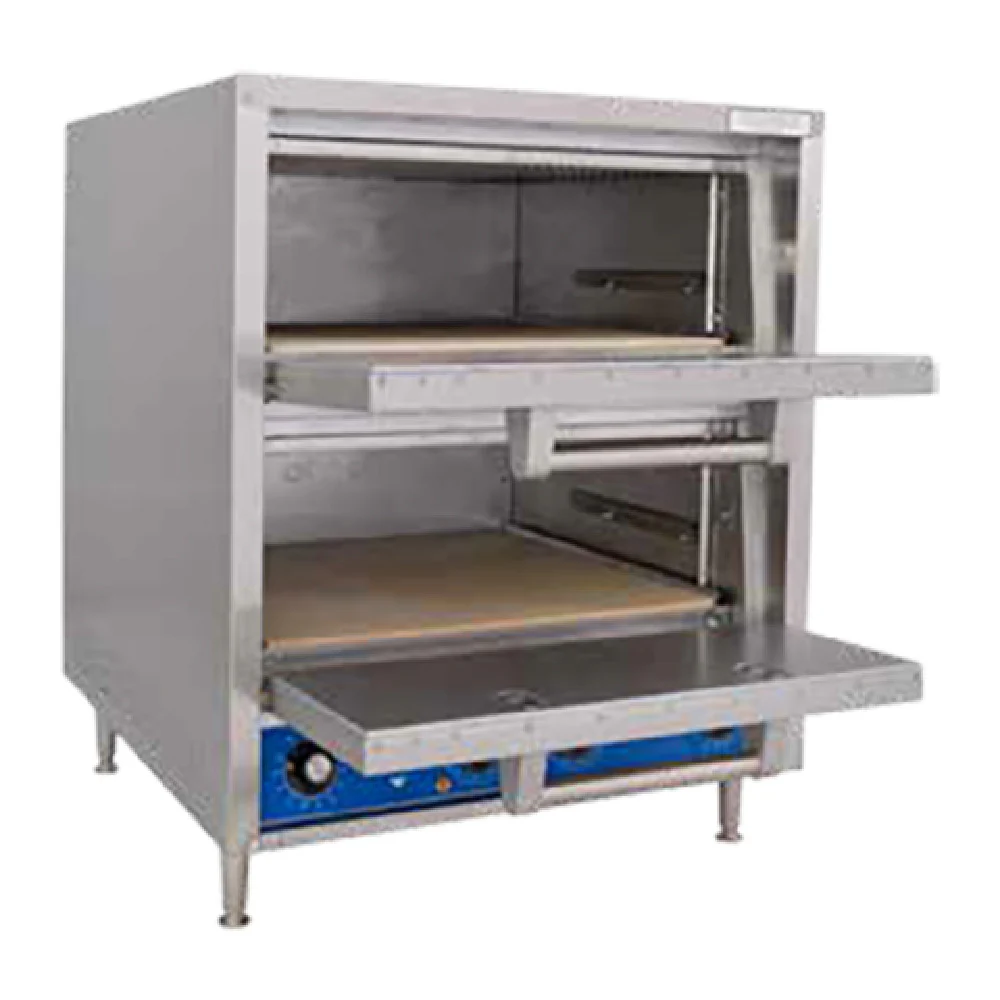 Bakers Pride P48S_220-240/60/3 26 Inch Electric Pizza Bake Oven Countertop with Dual Compartments Bakers Pride P48S_220-240/60/3 26 Inch Electric Pizza Bake Oven Countertop with Dual Compartments