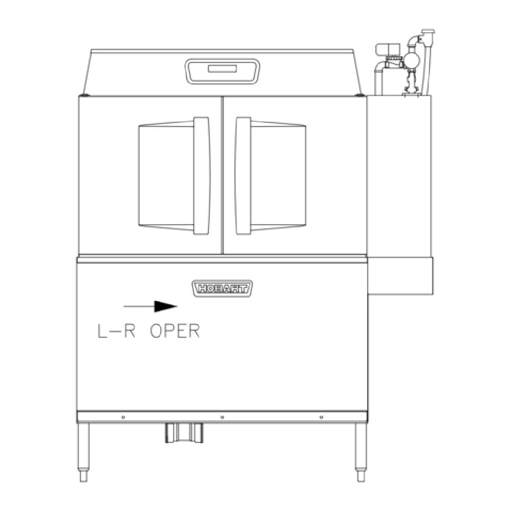 Hobart CL54EN-ADV+BUILDUP Conveyor Dishwasher Width 54 Inch Stainless Steel with Racks per Hour Hobart CL54EN-ADV+BUILDUP Conveyor Dishwasher Width 54 Inch Stainless Steel with Racks per Hour