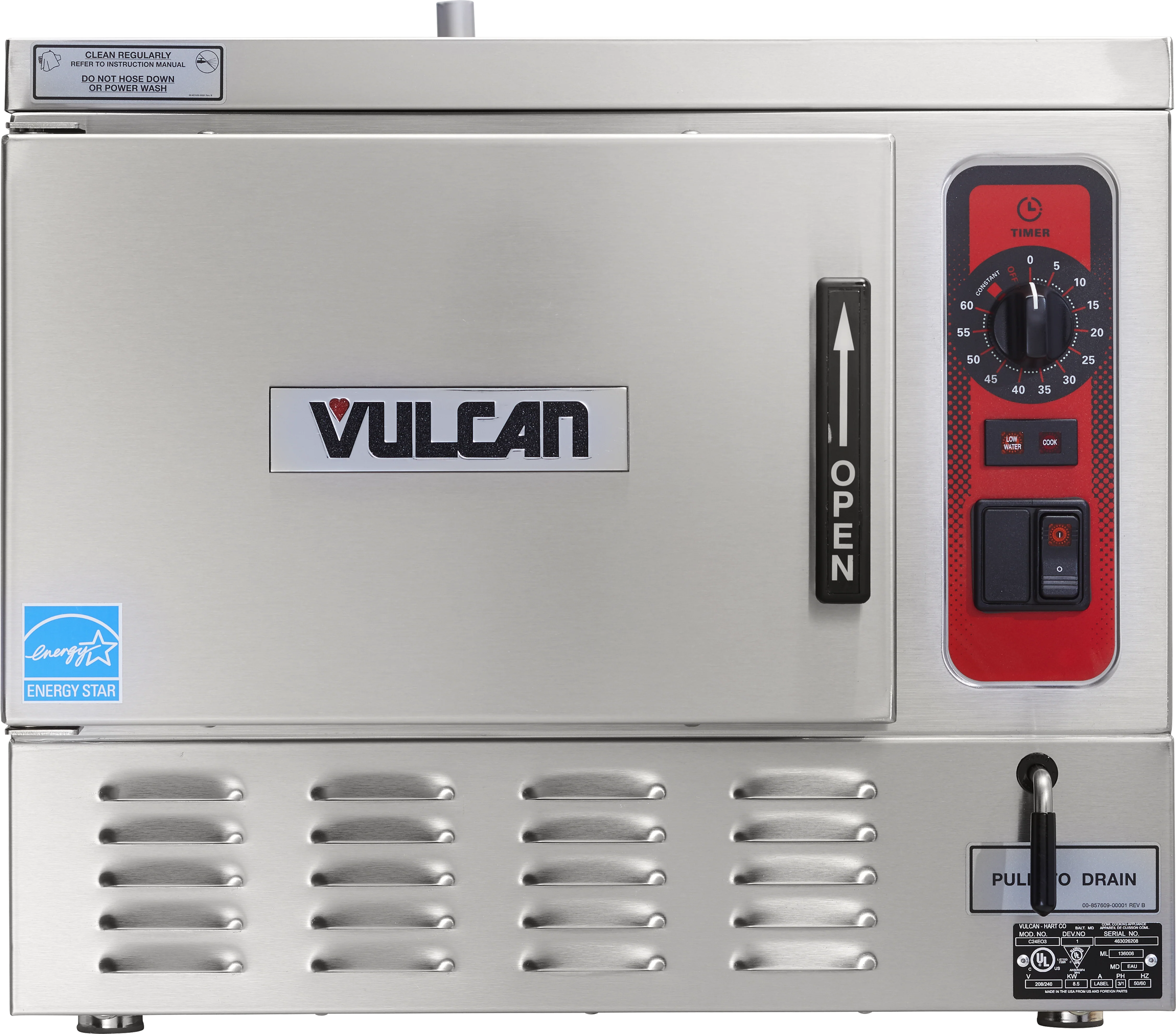 Vulcan C24EO3_240/60/1 24 Inch Convection Steamer Electric Boilerless Countertop