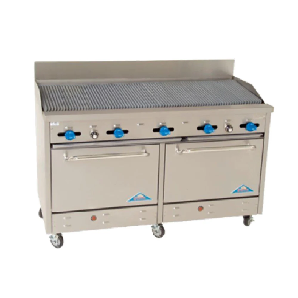 Comstock-Castle F3226-5RB 60 Inch Gas Range with Char-Broiler and Ovens 210000 BTU