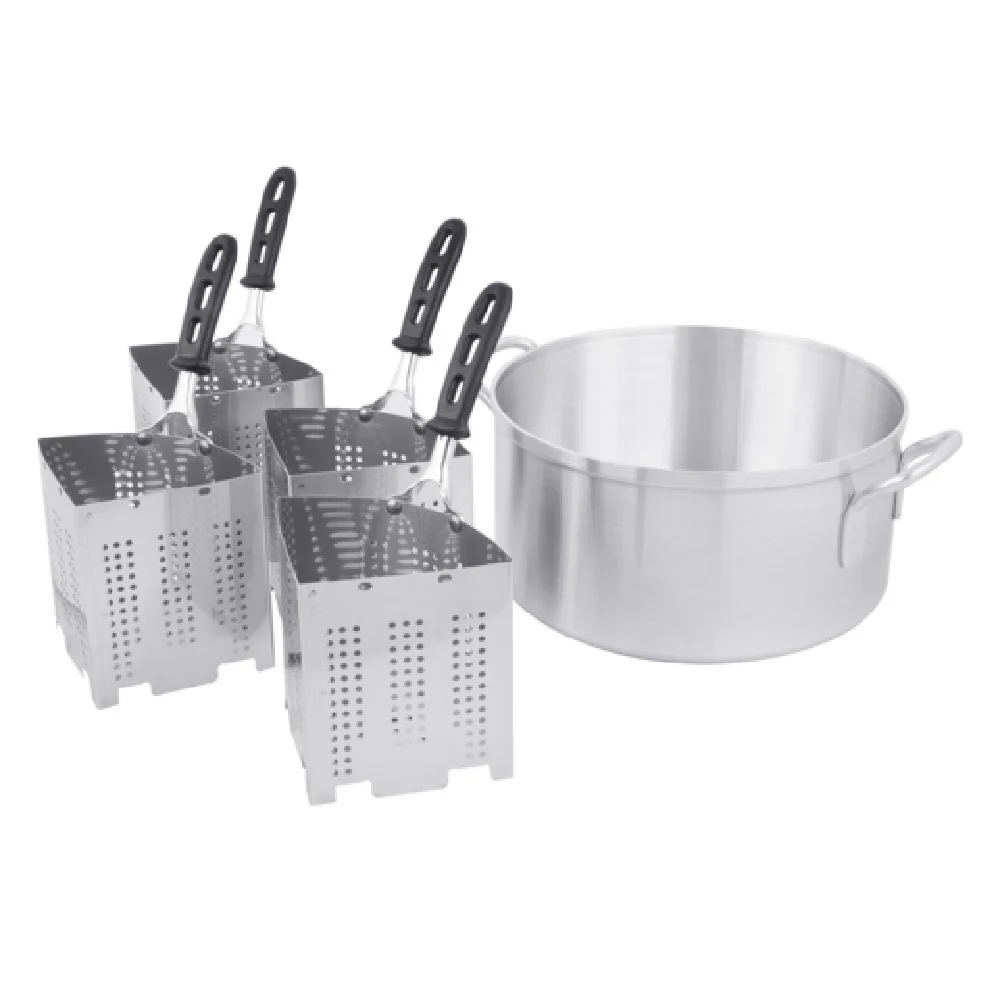Vollrath 682114 15 Inch Steamer Boiler Set with 18.5 Quart Aluminum Pot and 4 Stainless Steel Insets