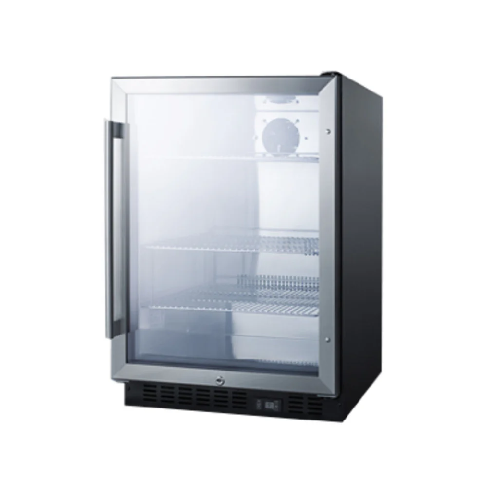 Summit SCR610BL 24 Inch Beverage Merchandiser Undercounter Black with Three Shelves Summit SCR610BL 24 Inch Beverage Merchandiser Undercounter Black with Three Shelves