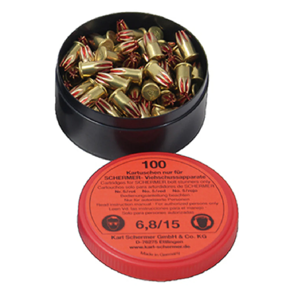 Alfa C-5 RED-100 Heavy Red Load Blank Stunner Cartridges 100 Per Container