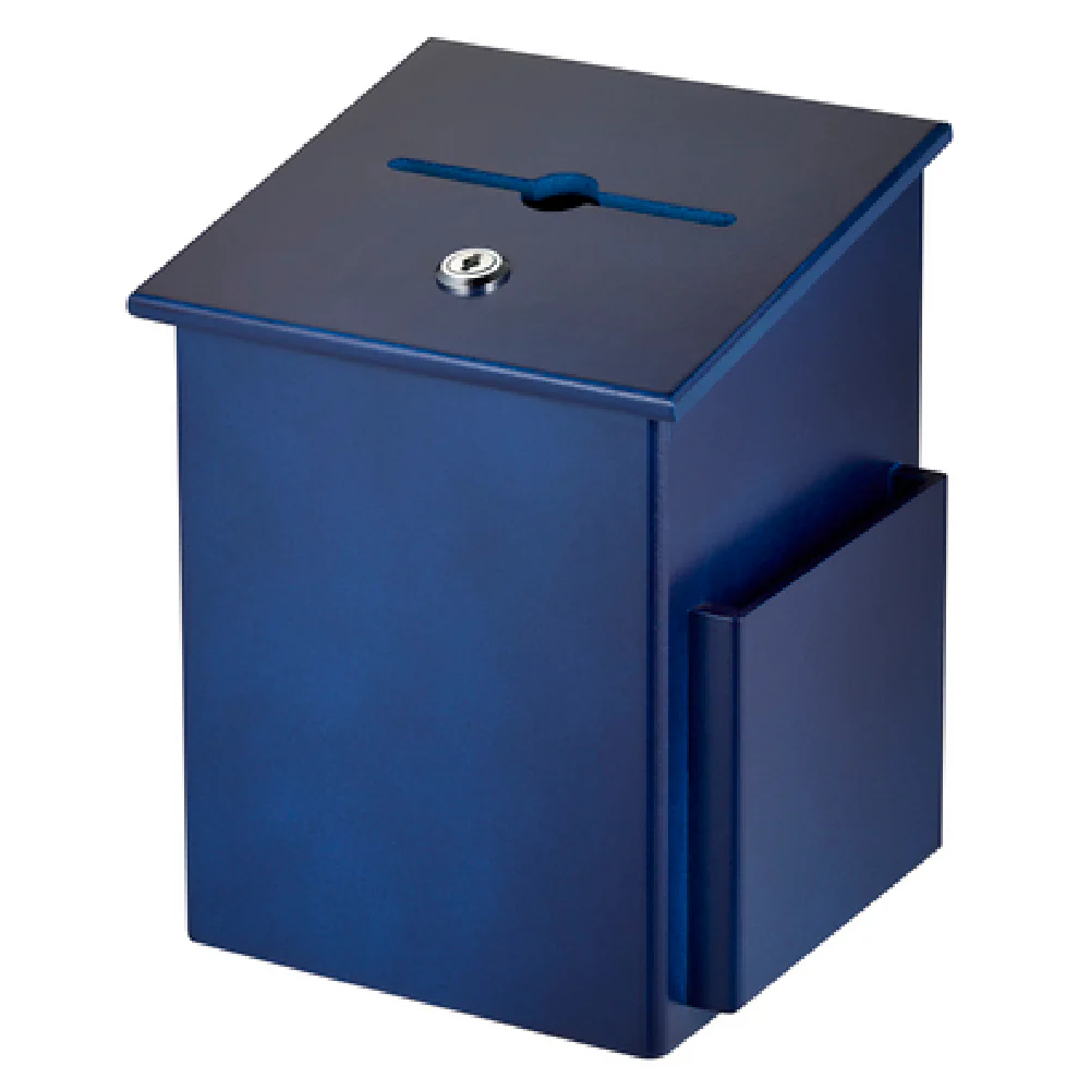 Alpine Industries ADI632-01-BLU 7-1/4 Inch Wood Suggestion Box Lock and Key Blue Finish Alpine Industries ADI632-01-BLU 7-1/4 Inch Wood Suggestion Box Lock and Key Blue Finish