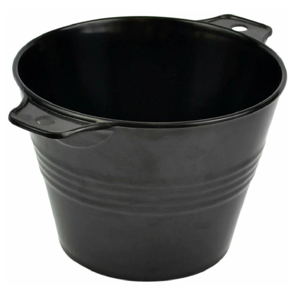 BauscherHepp TB1563 1-1/4 Qt Round Pot with Handles Chip and Stain Resistant Melamine Black