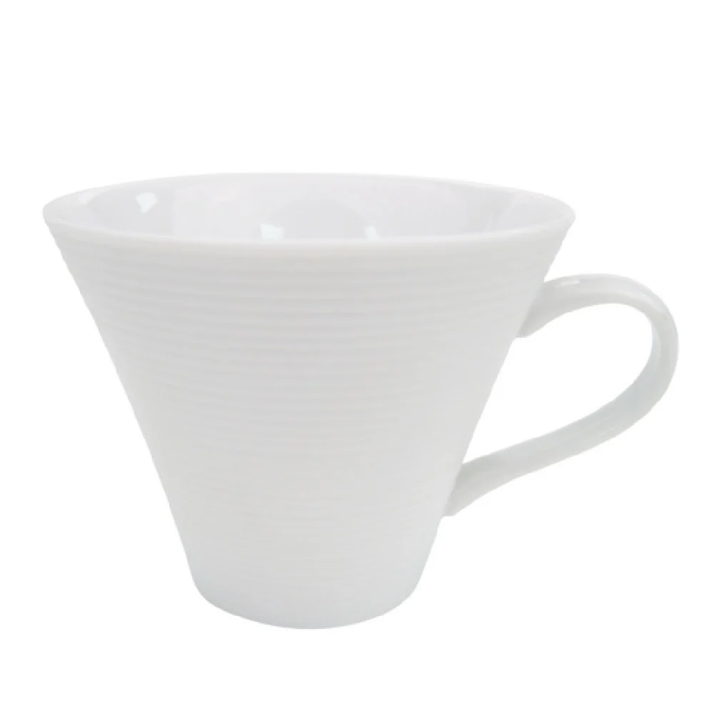 CAC China TST-35 3-1/2 Oz Porcelain Round Demitasse Cup Embossed
