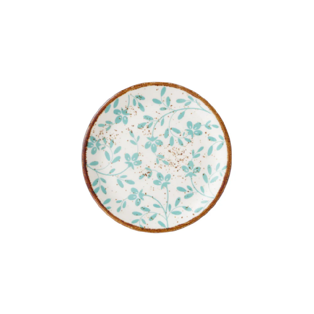 Steelite 18020568 6 Inch Diameter Round Plate Flora Aqua Alumina Vitrified