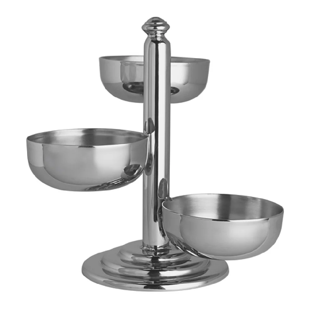 Steelite 5850JX132 3.25 Inch Stainless Steel Condiment Stand with 3 Compartments
