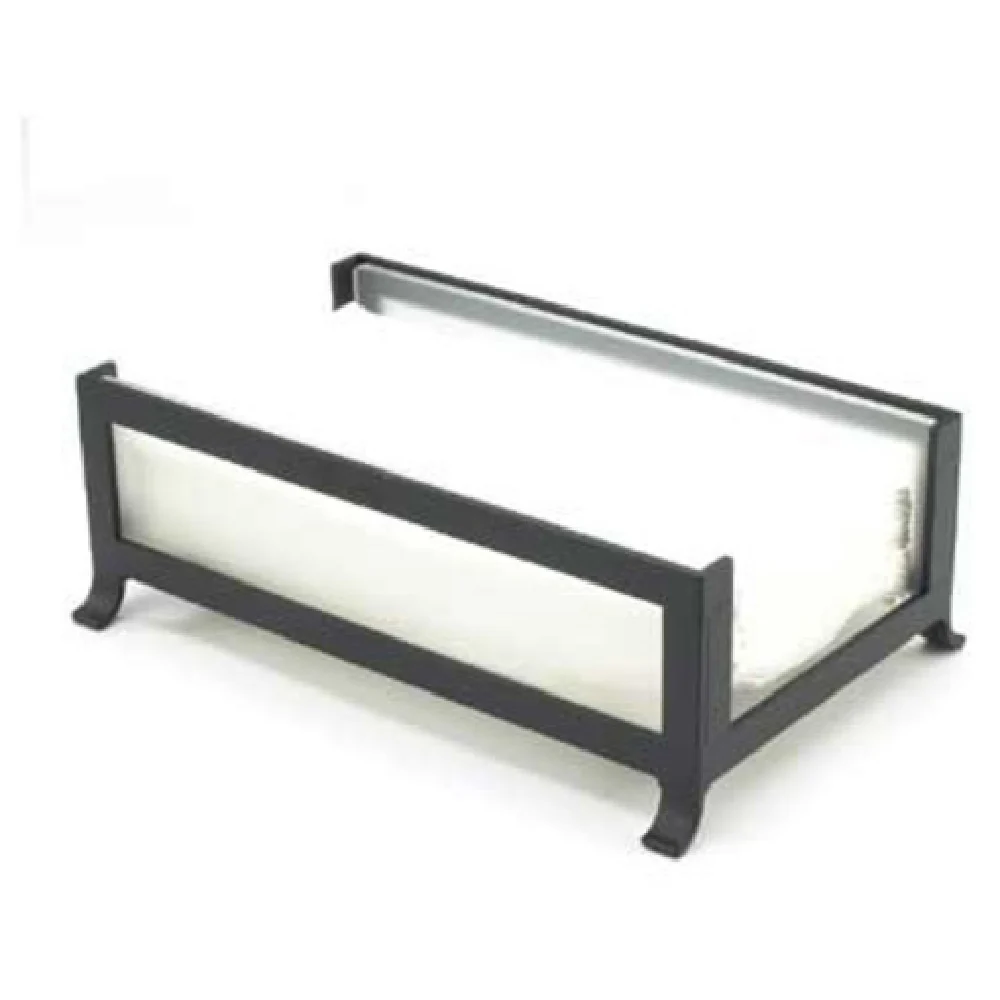 Cal Mil 1588-33 9-1/2 Inch Napkin Holder with Curved Feet Black Metal