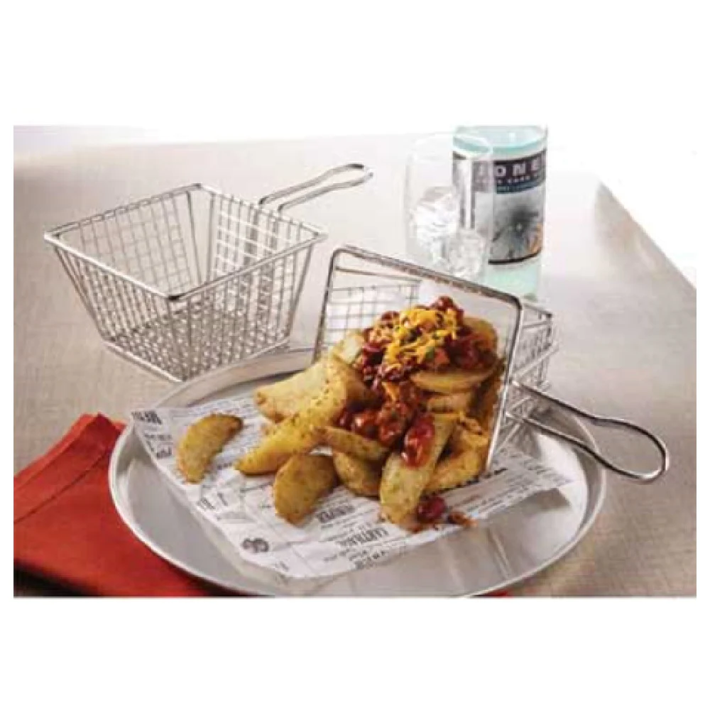 American Metalcraft MSQBSKT 5 Inch Serving Fry Basket Stainless Steel with Square Design American Metalcraft MSQBSKT 5 Inch Serving Fry Basket Stainless Steel with Square Design