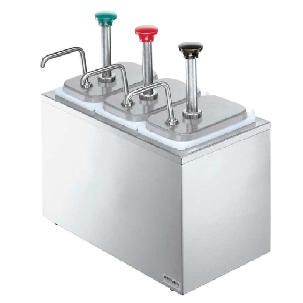 Server Products 82870 15 Quarts Topping Dispenser Countertop with Stainless Steel Pumps Server Products 82870 15 Quarts Topping Dispenser Countertop with Stainless Steel Pumps