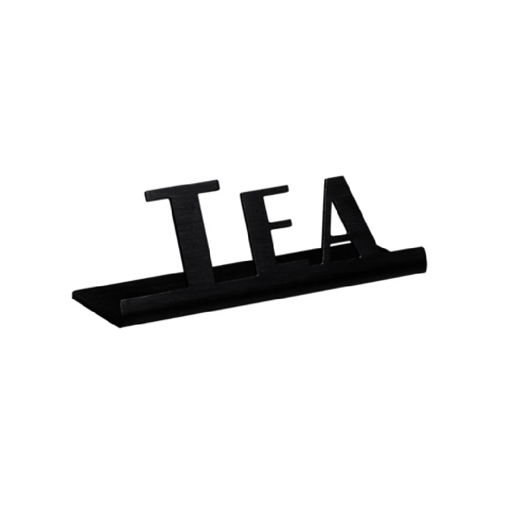 Service Ideas 1C-ST-TEA-SIGN-BX 3-1/2 Inch Table Sign Metal Laser-cut Dish Washer Safe Black Onyx Service Ideas 1C-ST-TEA-SIGN-BX 3-1/2 Inch Table Sign Metal Laser-cut Dish Washer Safe Black Onyx