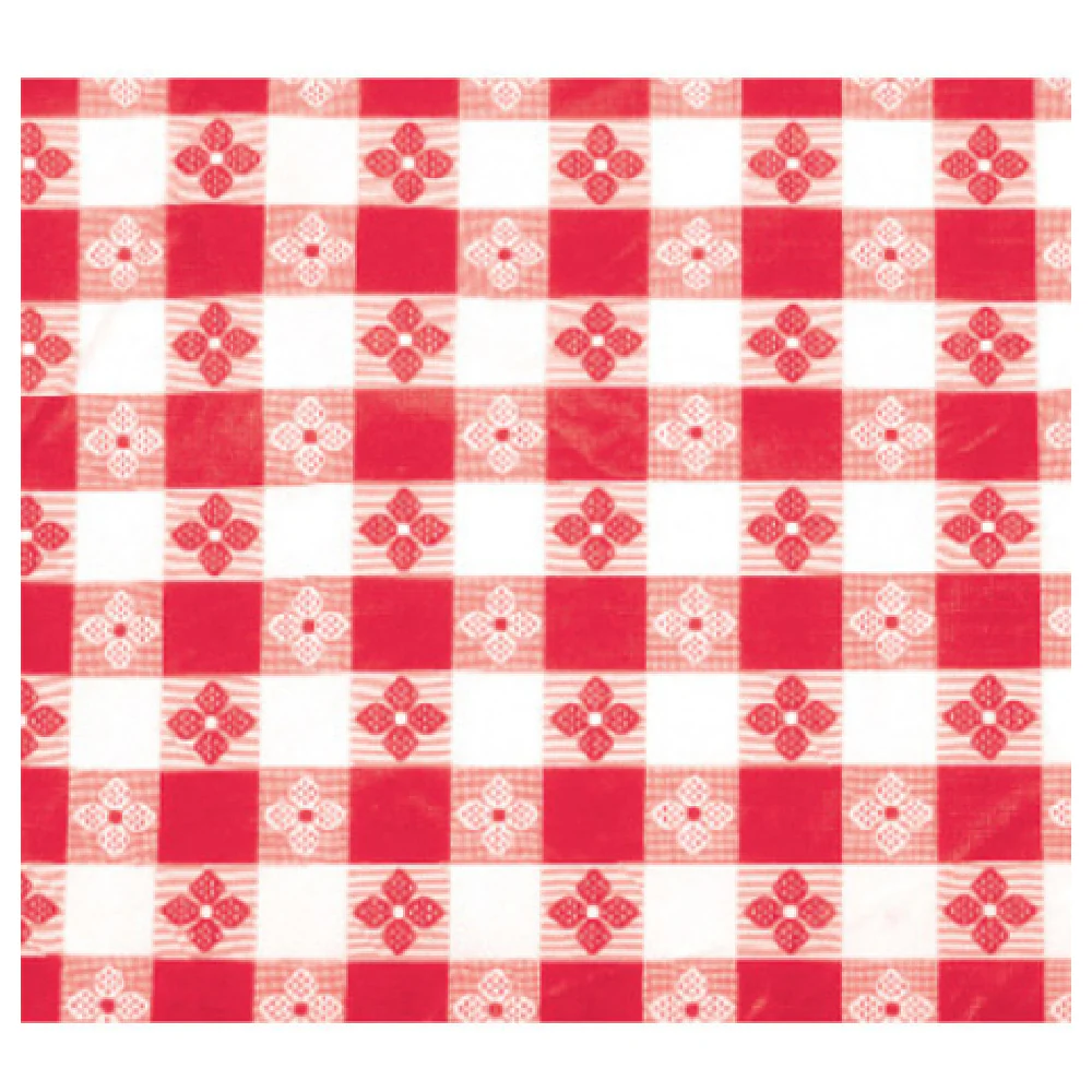 Winco TBCO-70R 52 Inch Vinyl Rectangular Tablecloth Red Checkerboard