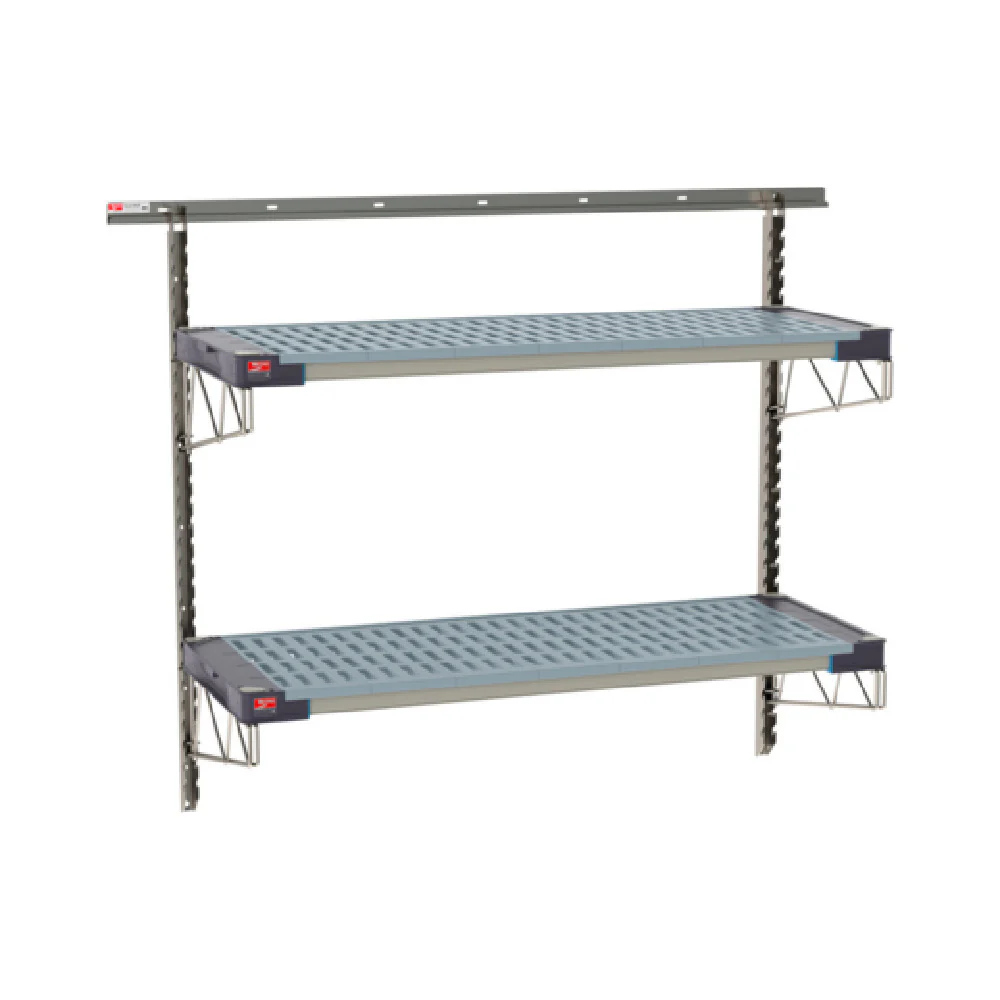 Metro SW-1848S4-45-2TIER SmartWall Life Wall Shelving Kit Two-shelf Type 304 Stainless Steel Components: Wall Track Metro SW-1848S4-45-2TIER SmartWall Life Wall Shelving Kit Two-shelf Type 304 Stainless Steel Components: Wall Track