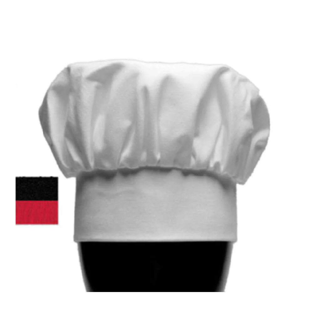 H400BK Adjustable Chef's Hat with Adjustable Head Band Poly Cotton Black