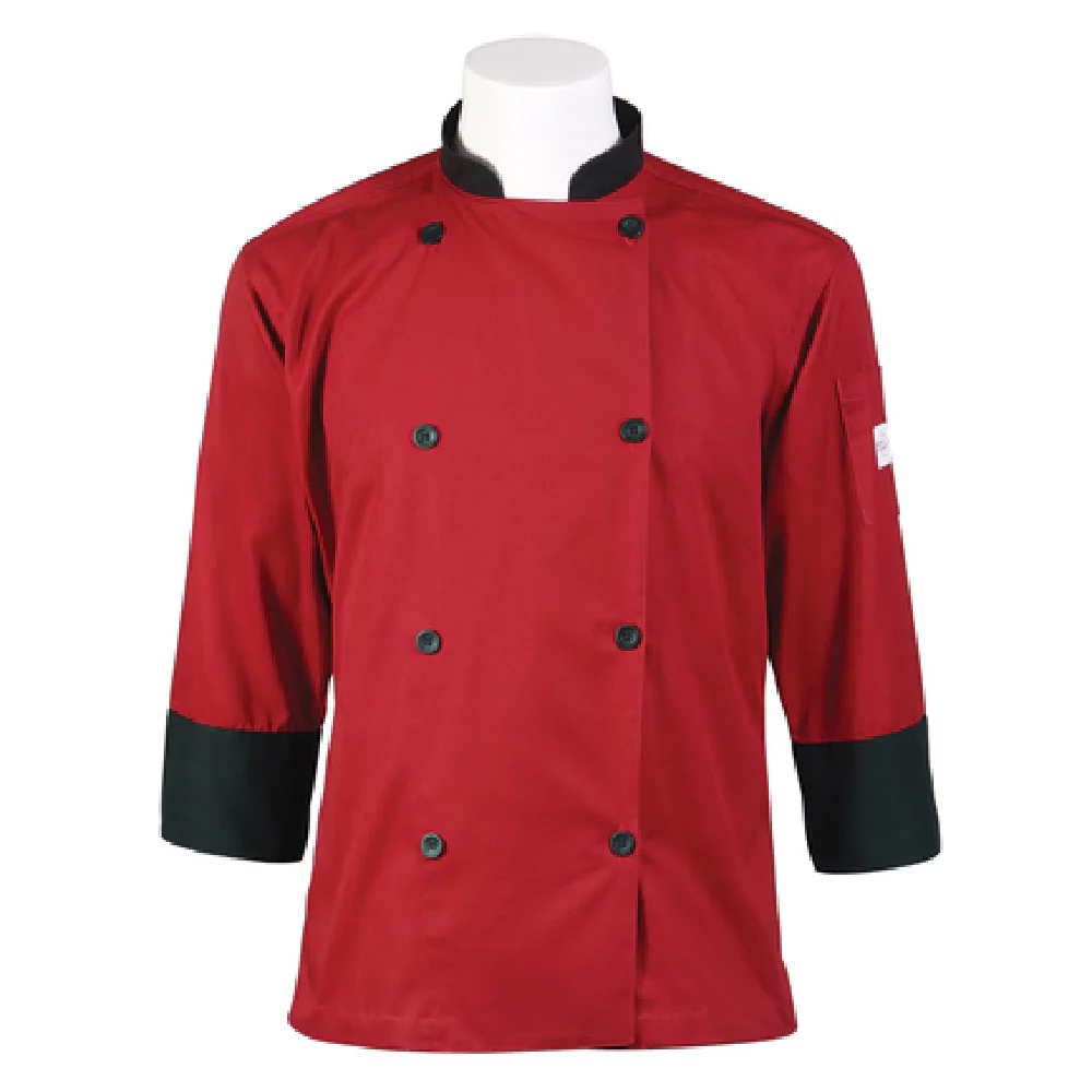 Mercer Culinary M60018RDB5X 16 Inch Millennia Unisex Jacket Red Poly Cotton Twill Mercer Culinary M60018RDB5X 16 Inch Millennia Unisex Jacket Red Poly Cotton Twill