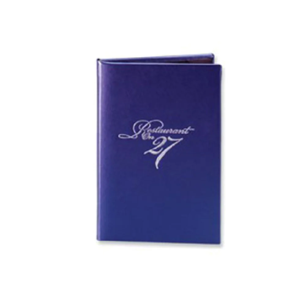 Risch MET-3V 4.25X14 Menu Cover 4-1/4 Inch Faux-leather Brushed Metallic