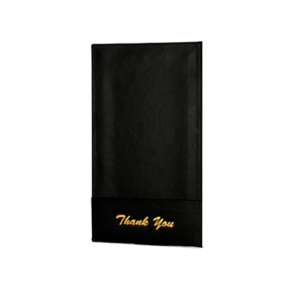 Risch 1000H-OM THANK YOU 5.25 Inch Guest Check Presenter Black and Gold Risch 1000H-OM THANK YOU 5.25 Inch Guest Check Presenter Black and Gold