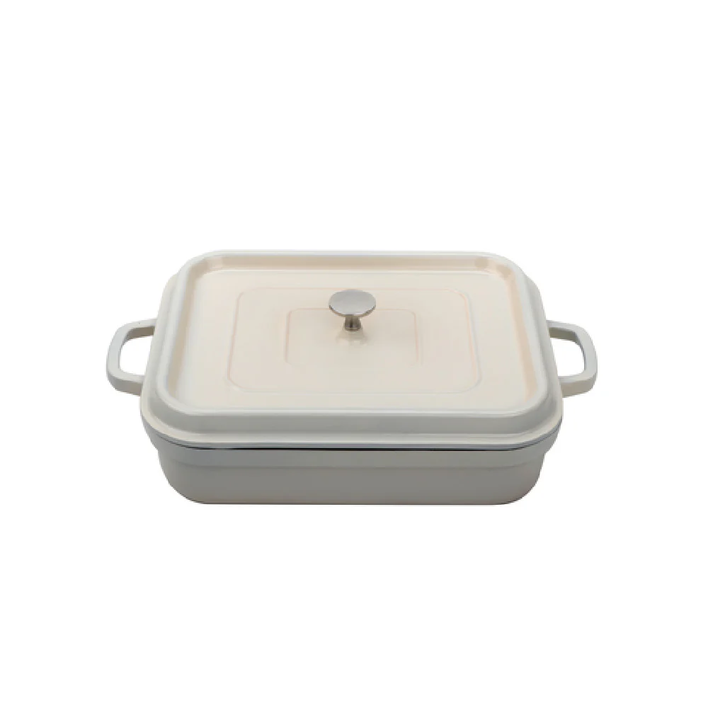 GET Enterprises CA-010-AWH/BK/CC 12-7/8 Inch Induction Roaster with Lid Cast Aluminum