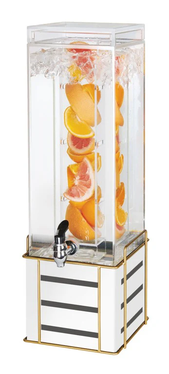 Cal Mil 22090-3INF-15 3 Gallon Beverage Dispenser with Infusion Chamber Acrylic Steel White Cal Mil 22090-3INF-15 3 Gallon Beverage Dispenser with Infusion Chamber Acrylic Steel White